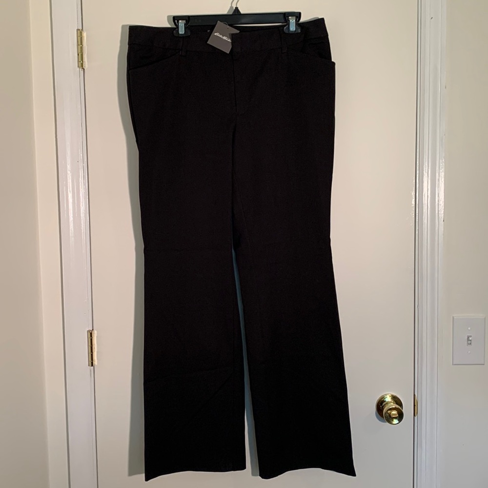 Eddie Bauer Stayshape Curvy Fit Black Trousers Sz 16